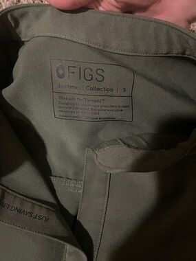 FIGS Olive Green Technical Collection Scrub Top